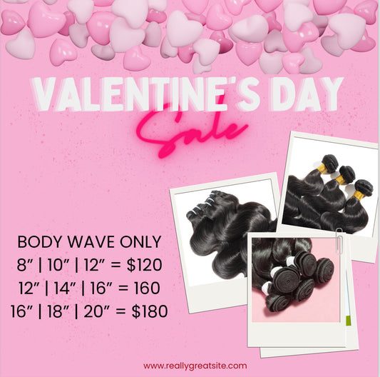 Valentine’s Day Hair Sale Flyer | Editable Canva Template for Hair Vendors