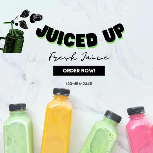 Juice Business Sticker & Logo | Custom Branding Stickers & Marketing Flyer for Smoothie & Juice Shops